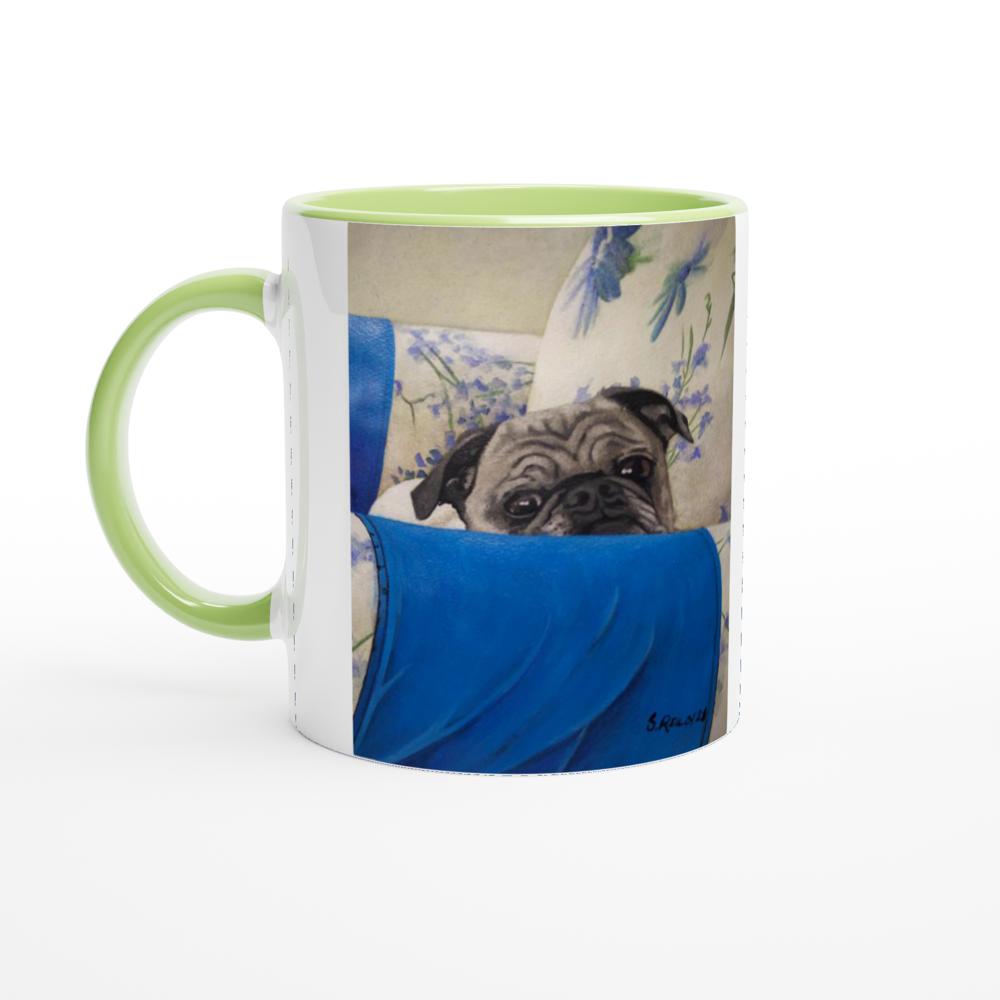 Custom Mug with Color Inside (Armchair Pug)