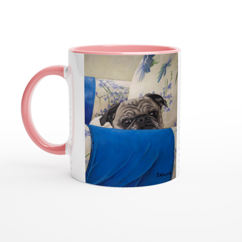 Custom Mug with Color Inside (Armchair Pug)