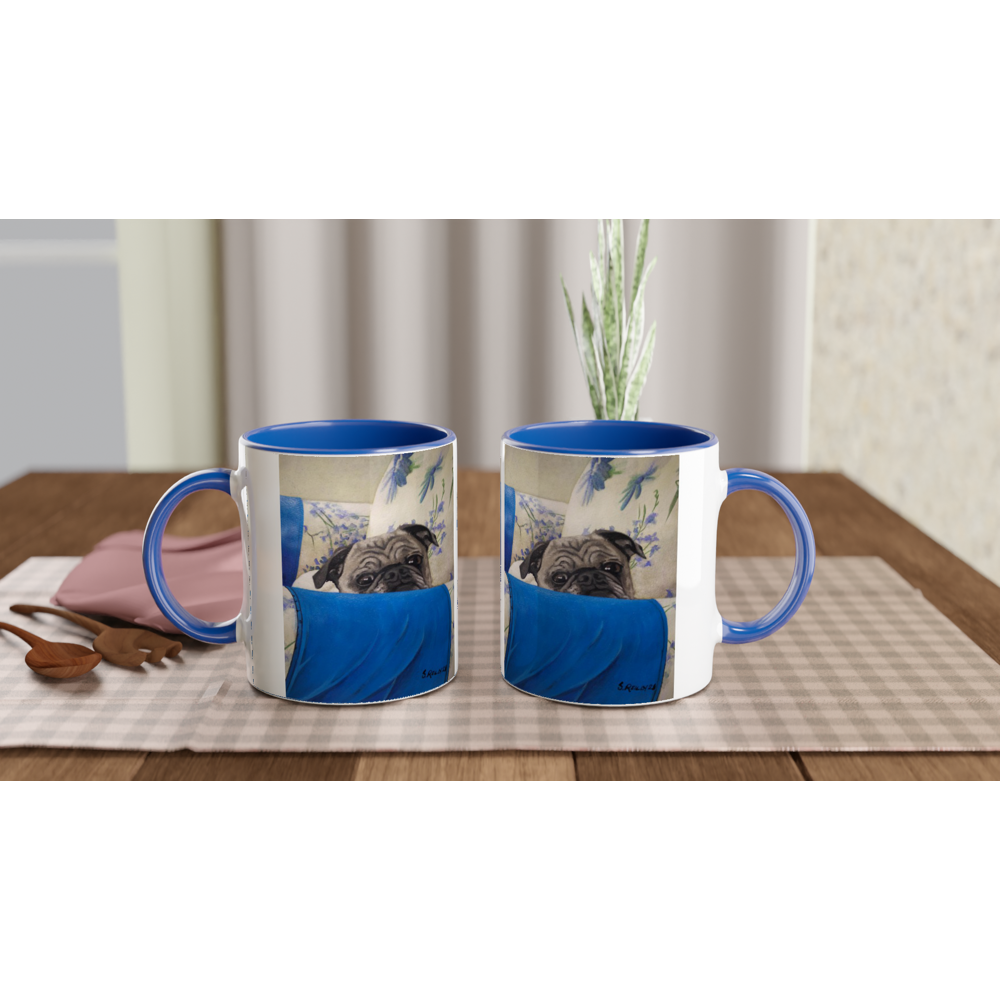 Custom Mug with Color Inside (Armchair Pug)