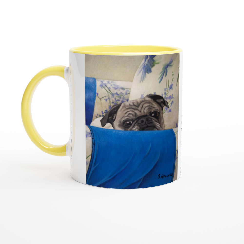 Custom Mug with Color Inside (Armchair Pug)
