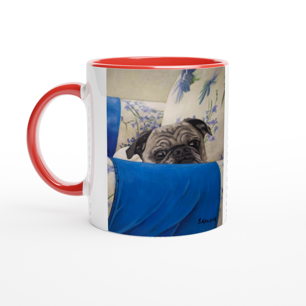 Custom Mug with Color Inside (Armchair Pug)