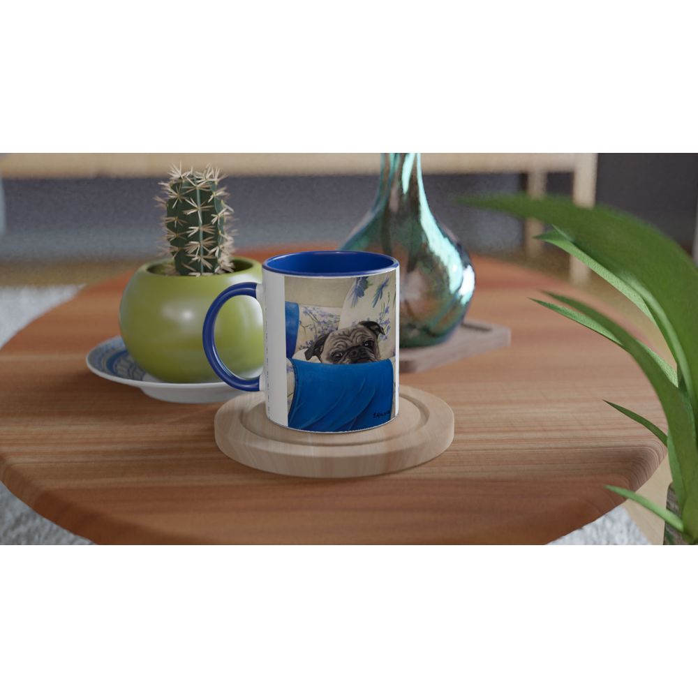 Custom Mug with Color Inside (Armchair Pug)