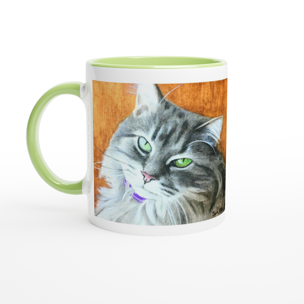 Custom Mug with Color Inside (Gold-Back Cat)