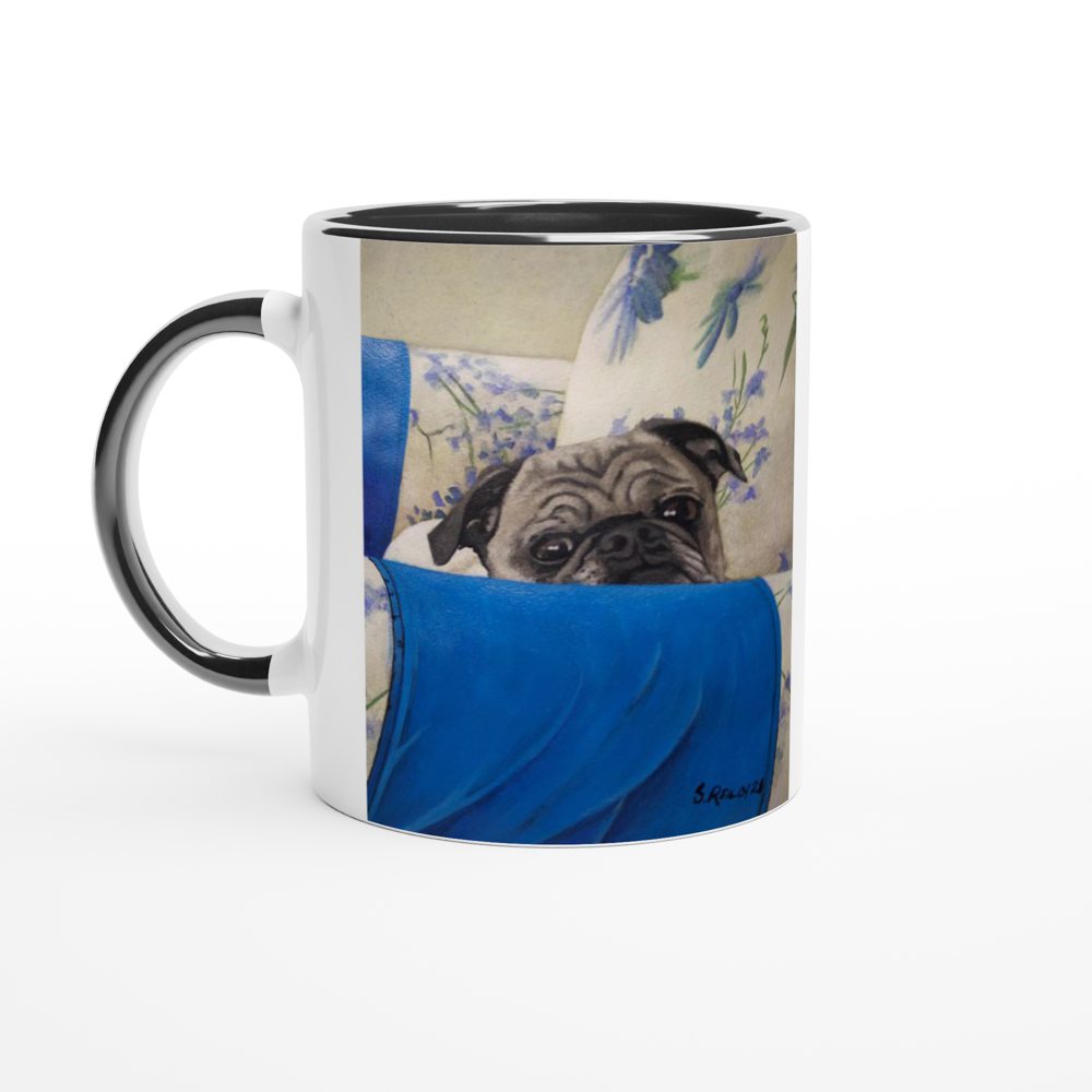 Custom Mug with Color Inside (Armchair Pug)