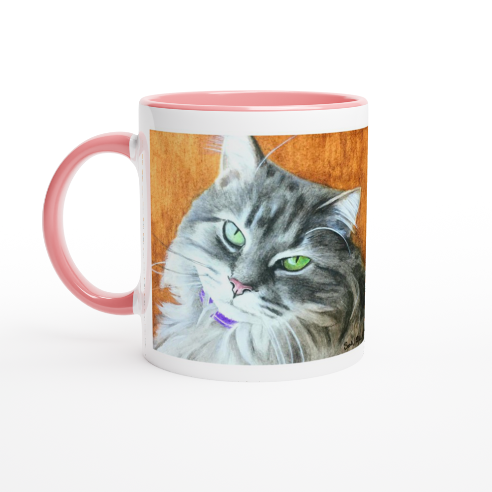 Custom Mug with Color Inside (Gold-Back Cat)
