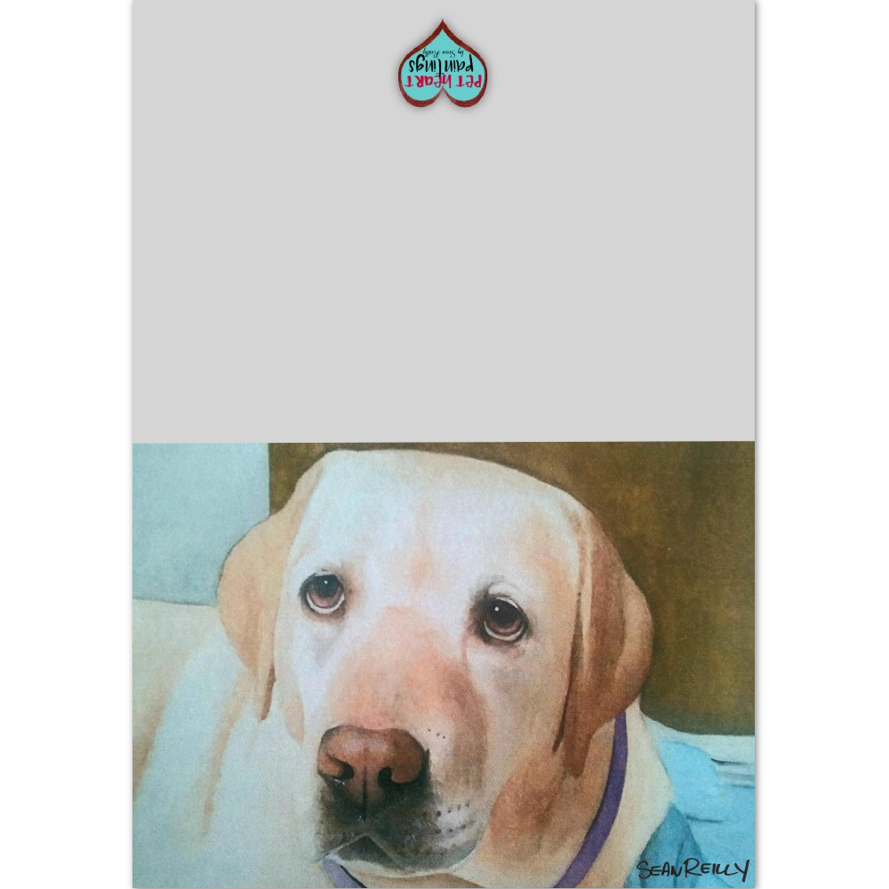 Custom (5" x 7") Pack of 10 Folded Cards (white envelopes) Yellow Labrador. Personalized Pet Name; Pet Breed; or Personal Greeting.