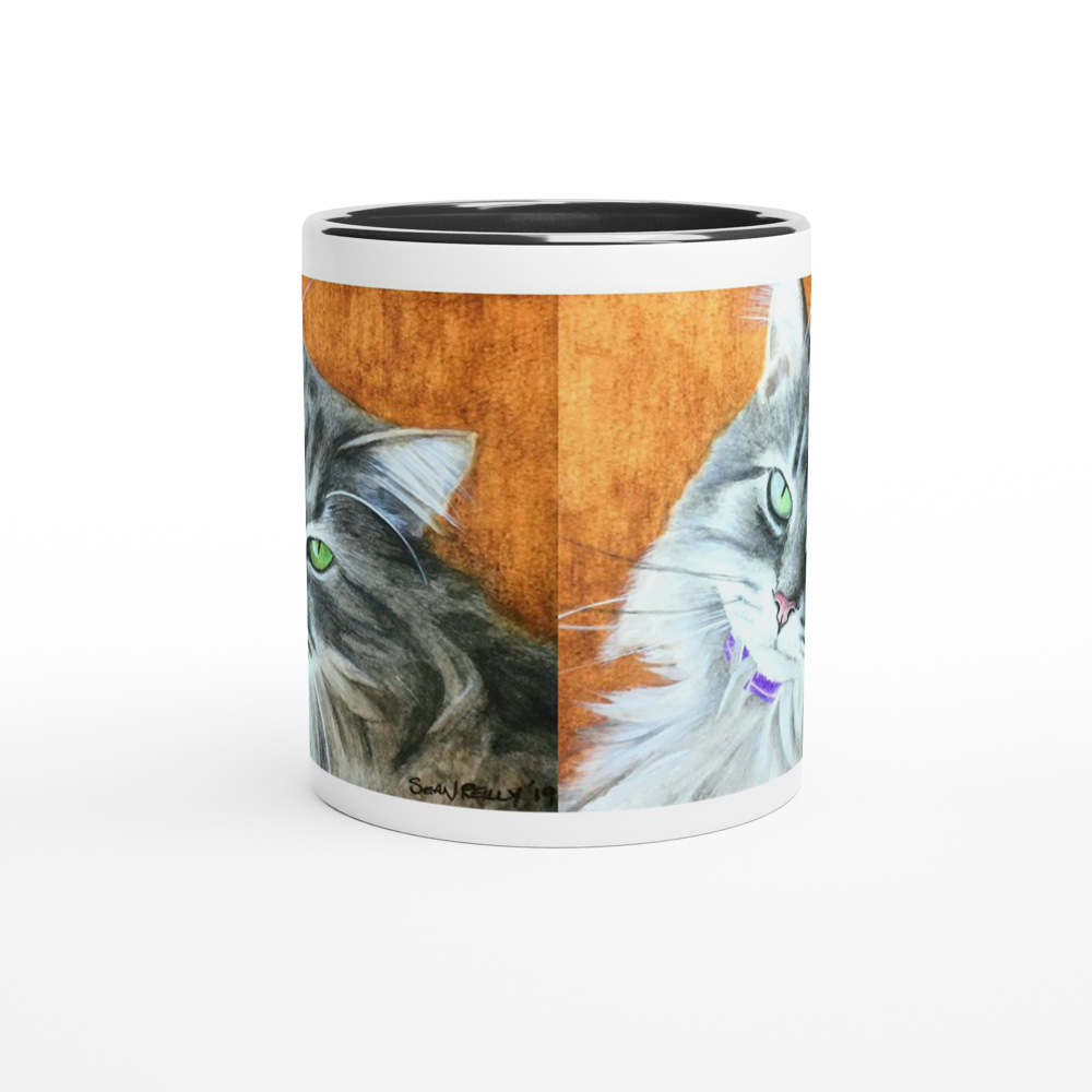 Custom Mug with Color Inside (Gold-Back Cat)
