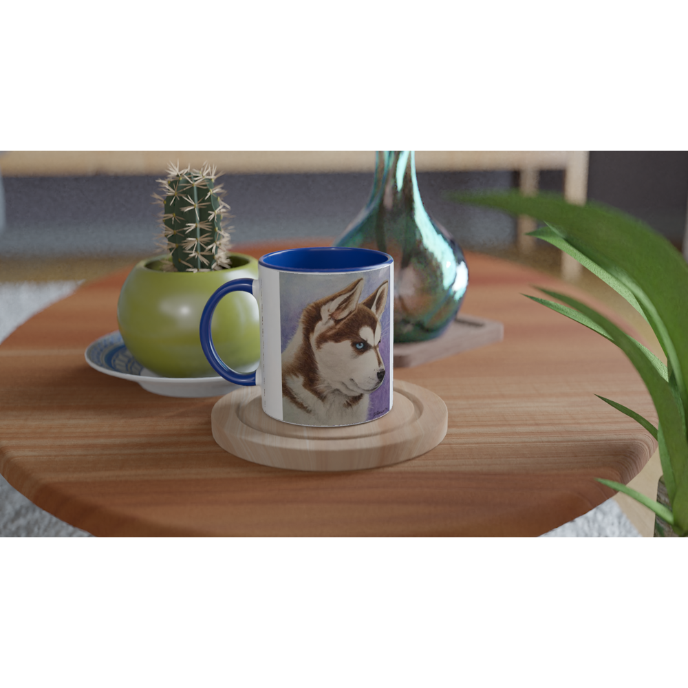Custom Mug with Color Inside (HuskyPup)