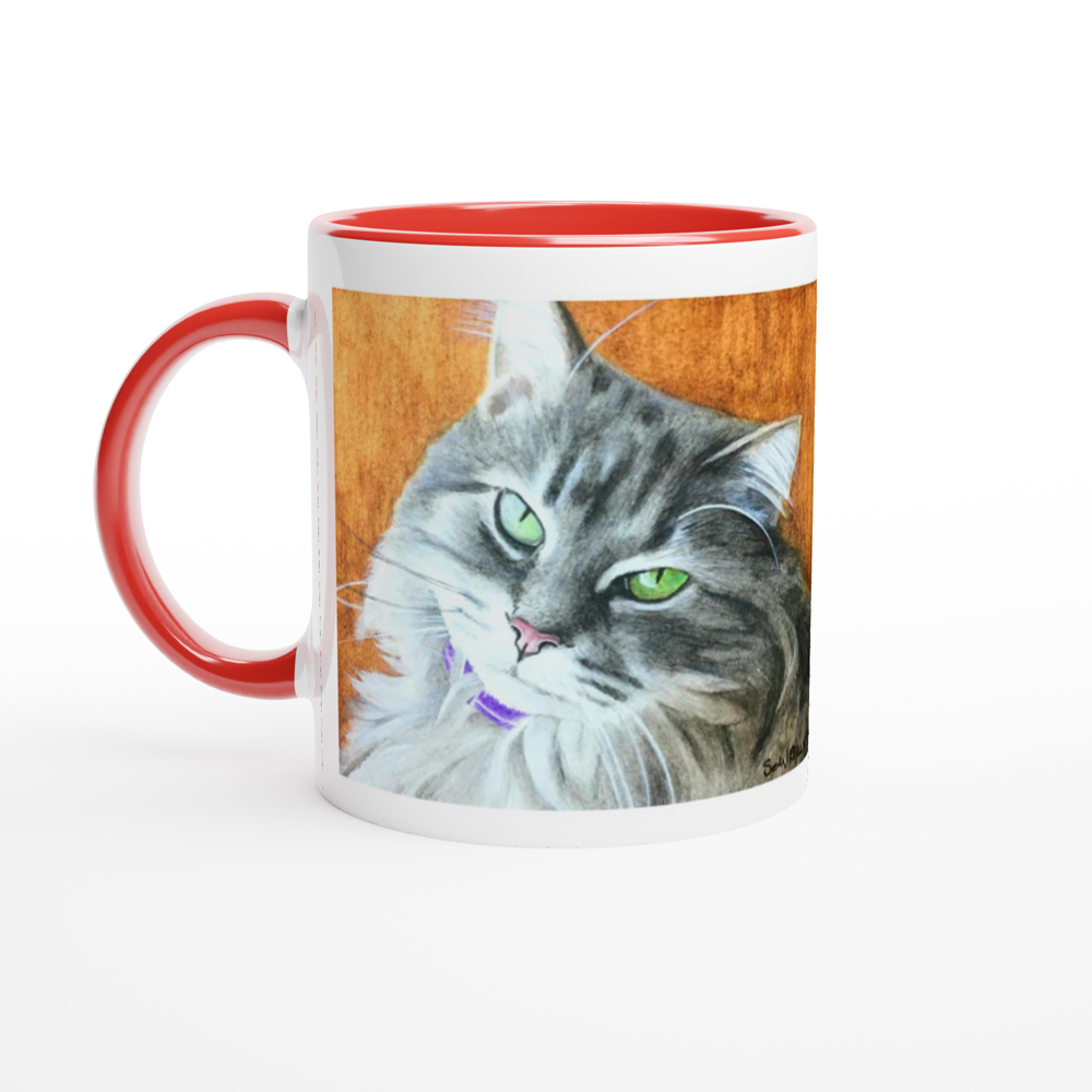 Custom Mug with Color Inside (Gold-Back Cat)