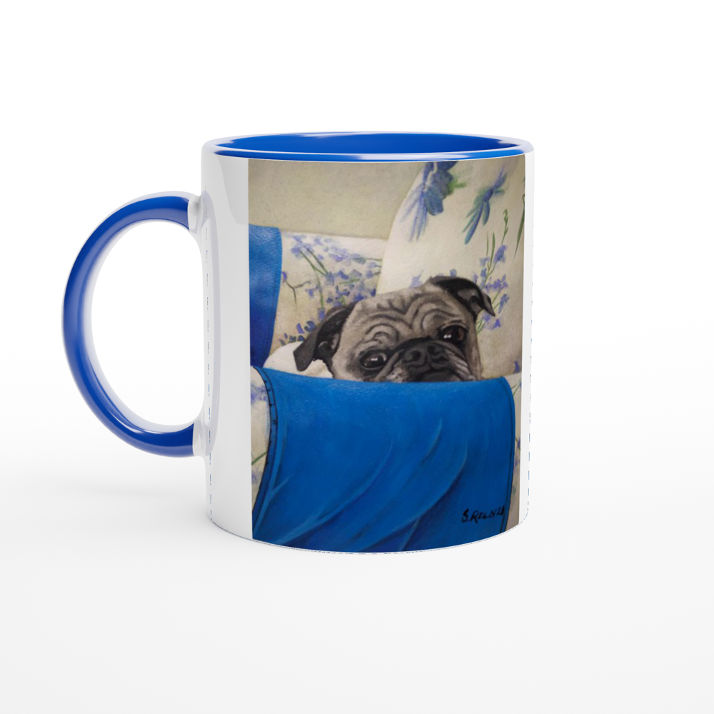 Custom Mug with Color Inside (Armchair Pug)