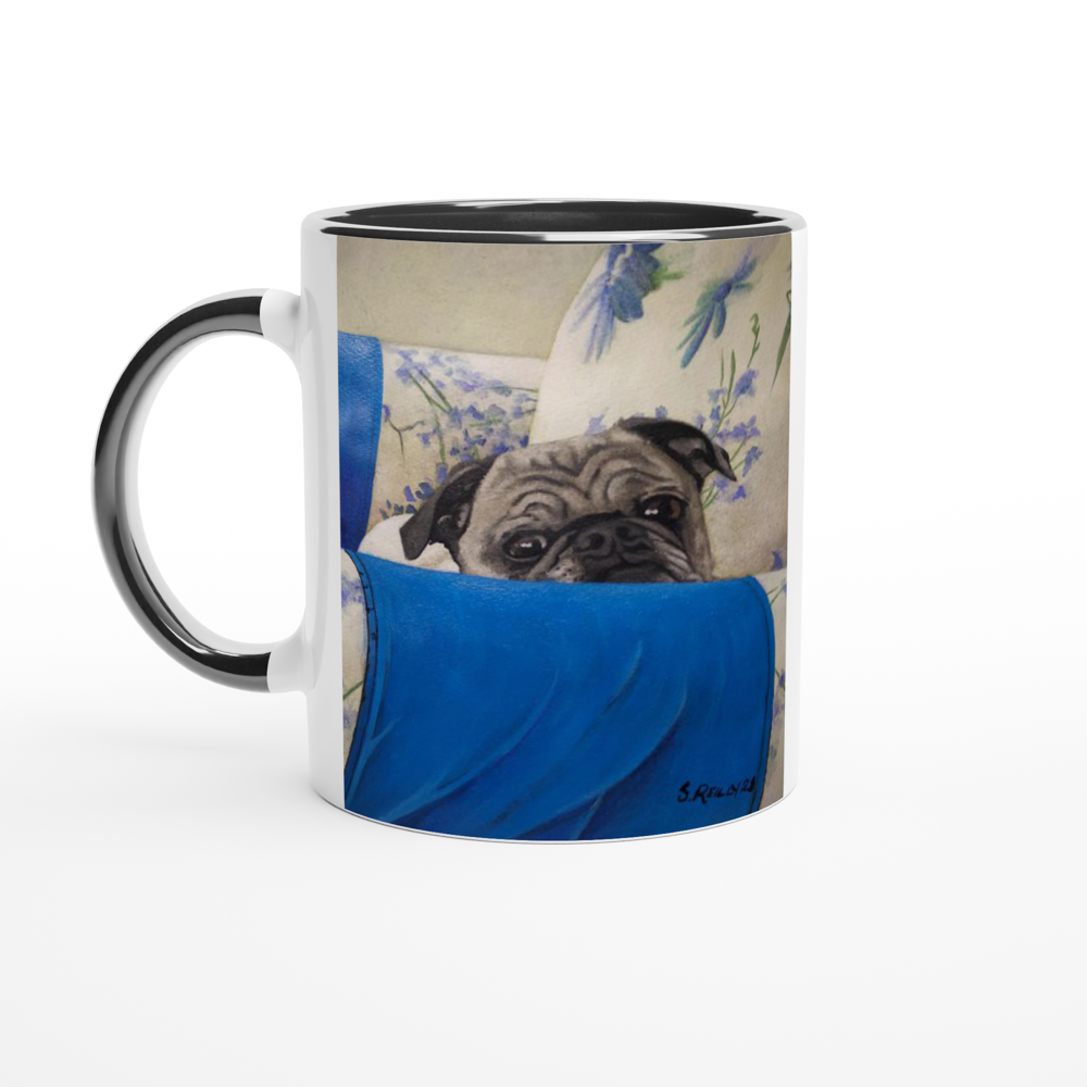 Custom Mug with Color Inside (Armchair Pug)