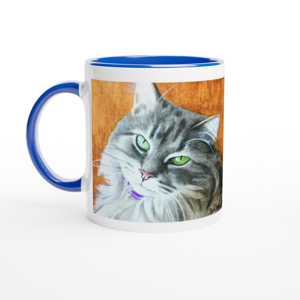 Custom Mug with Color Inside (Gold-Back Cat)