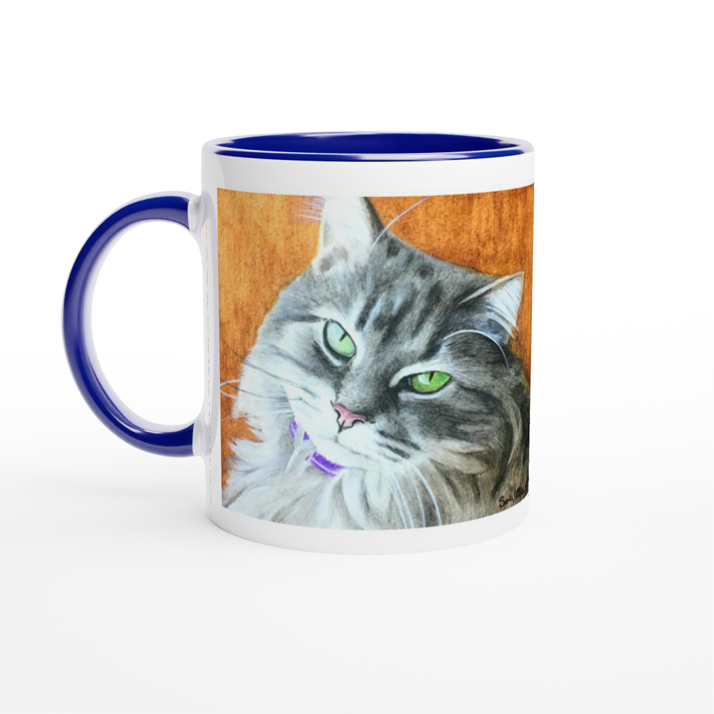 Custom Mug with Color Inside (Gold-Back Cat)