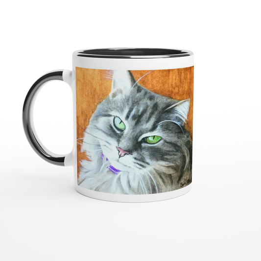 Custom Mug with Color Inside (Gold-Back Cat)